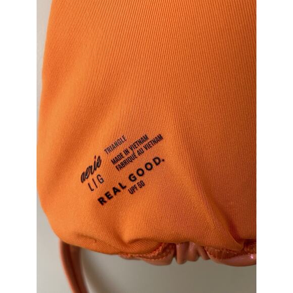 Aerie Swim Triangle Bikini Top Orange Metallic Swimwear - Picture 10 of 11